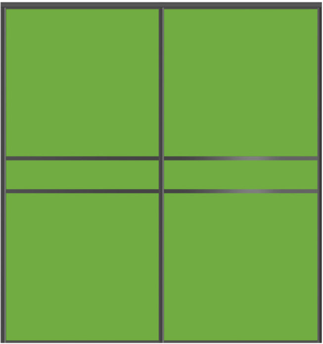 Custom Sliding Black Aluminum Doors - Style 07 - 2 doors - Lime Green Glass - Doors and Beyond