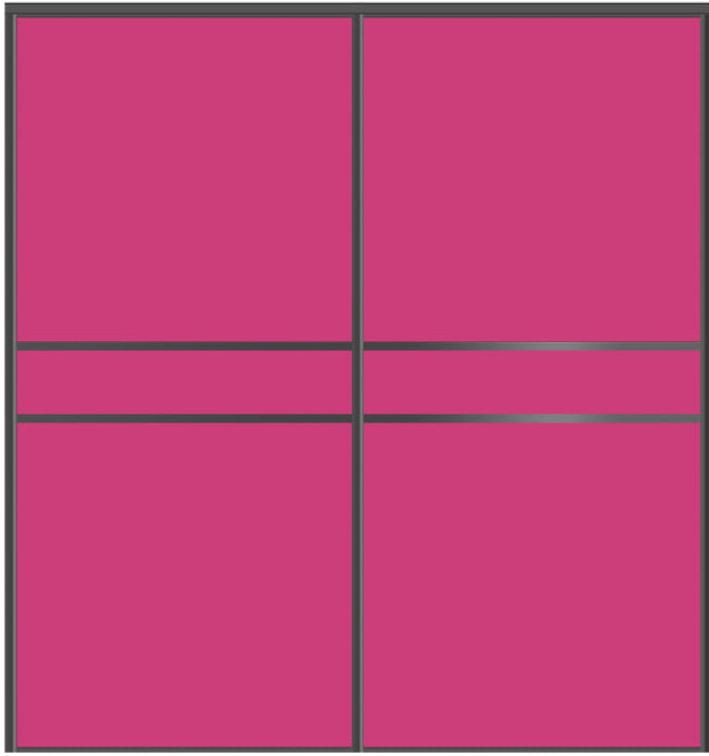 Custom Sliding Black Aluminum Doors - Style 07 - 2 doors  - Pink Glass - Doors and Beyond