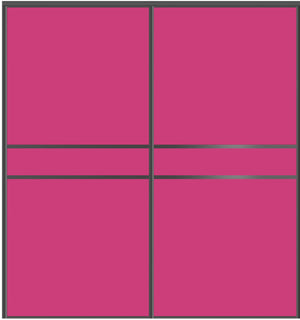Custom Sliding Black Aluminum Doors - Style 07 - 2 doors  - Pink Glass - Doors and Beyond