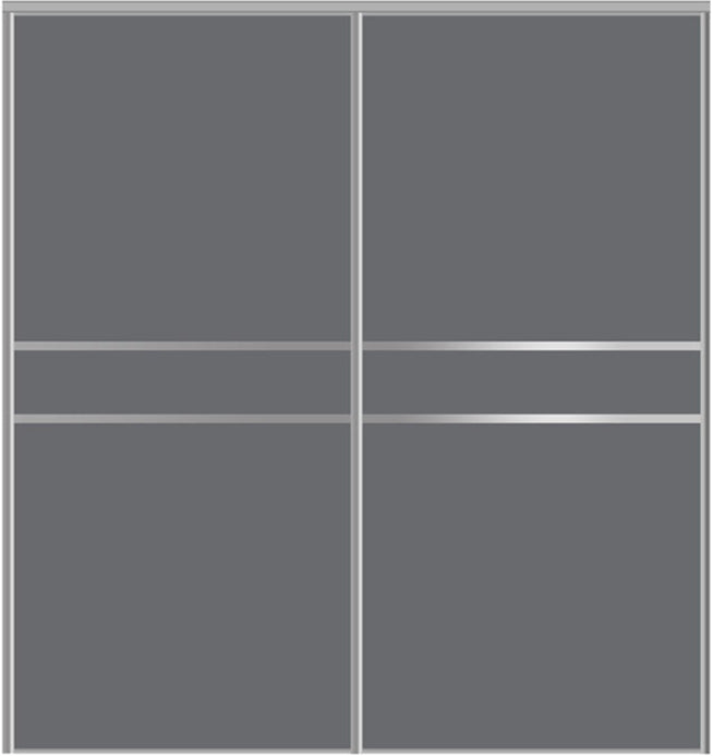 Custom Sliding Aluminum Doors - Style 07 - 2 doors  - Silver Gray Glass