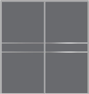 Custom Sliding Aluminum Doors - Style 07 - 2 doors - Silver Gray Glass - Doors and Beyond