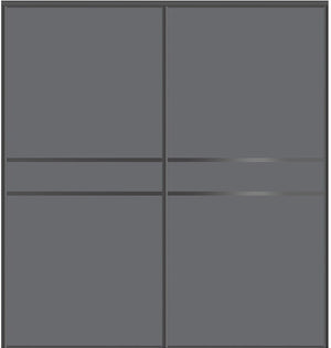 Custom Sliding Black Aluminum Doors - Style 07 - 2 doors - Silver Gray Glass - Doors and Beyond