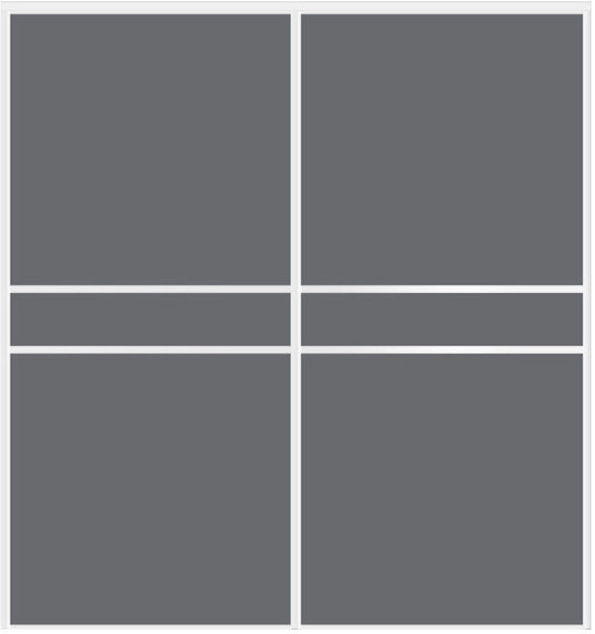Custom Sliding White Aluminum Doors - Style 07 - 2 doors - Silver Gray Glass - Doors and Beyond