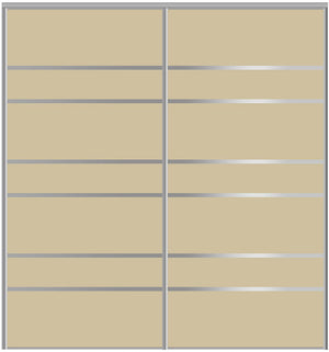 Custom Sliding Aluminum Doors - Style 09 - 2 doors  - Beige Glass - Doors and Beyond