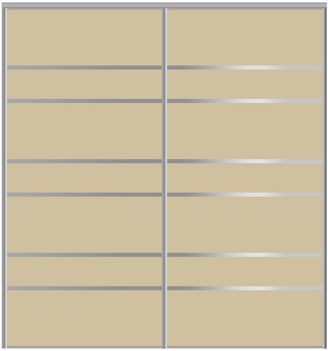 Custom Sliding Aluminum Doors - Style 09 - 2 doors  - Beige Glass - Doors and Beyond
