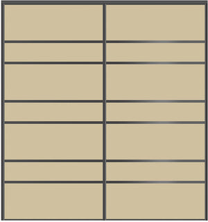 Custom Sliding Black Aluminum Doors - Style 09 - 2 doors - Beige Glass - Doors and Beyond