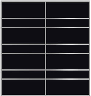 Custom Sliding Aluminum Doors - Style 09 - 2 doors  - Black Glass - Doors and Beyond