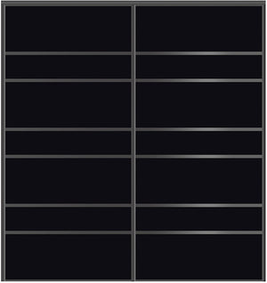 Custom Sliding Black Aluminum Doors - Style 09 - 2 doors - Black Glass - Doors and Beyond