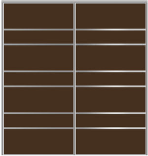 Custom Sliding Aluminum Doors - Style 09 - 2 doors  - Brown Glass - Doors and Beyond