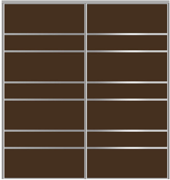 Custom Sliding Aluminum Doors - Style 09 - 2 doors  - Brown Glass - Doors and Beyond