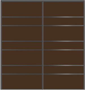 Custom Sliding Black Aluminum Doors - Style 09 - 2 doors - Brown Glass - Doors and Beyond