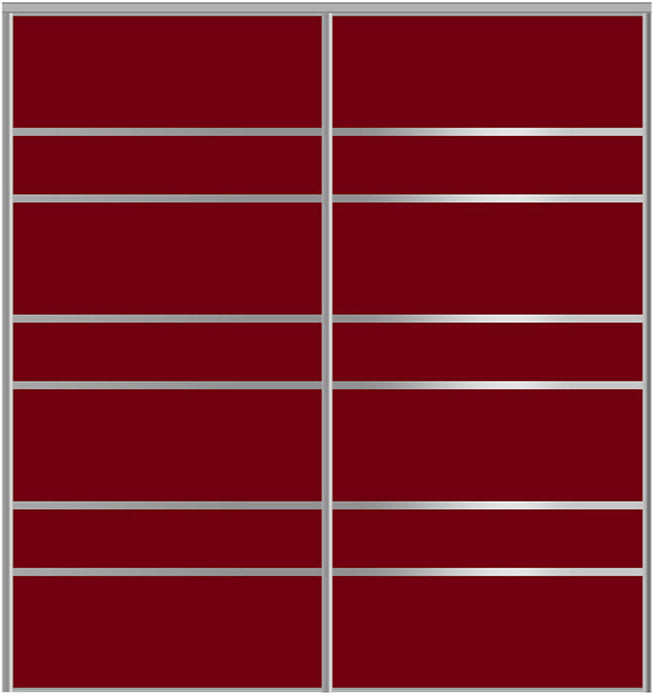 Custom Sliding Aluminum Doors - Style 09 - 2 doors  - Burgundy Glass