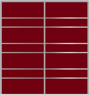 Custom Sliding Aluminum Doors - Style 09 - 2 doors  - Burgundy Glass - Doors and Beyond