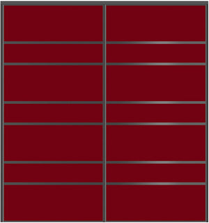 Custom Sliding Black Aluminum Doors - Style 09 - 2 doors - Burgundy Glass - Doors and Beyond
