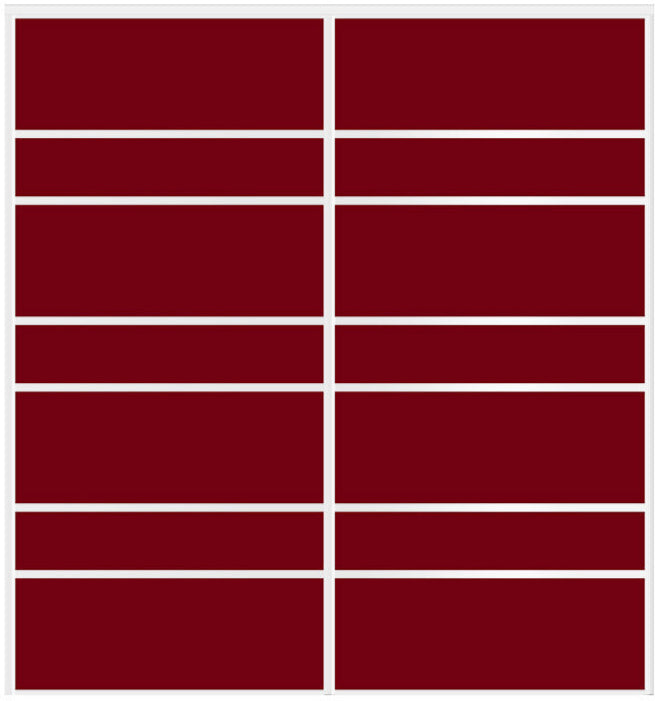 Custom Sliding White Aluminum Doors - Style 09 - 2 doors - Burgundy Glass - Doors and Beyond