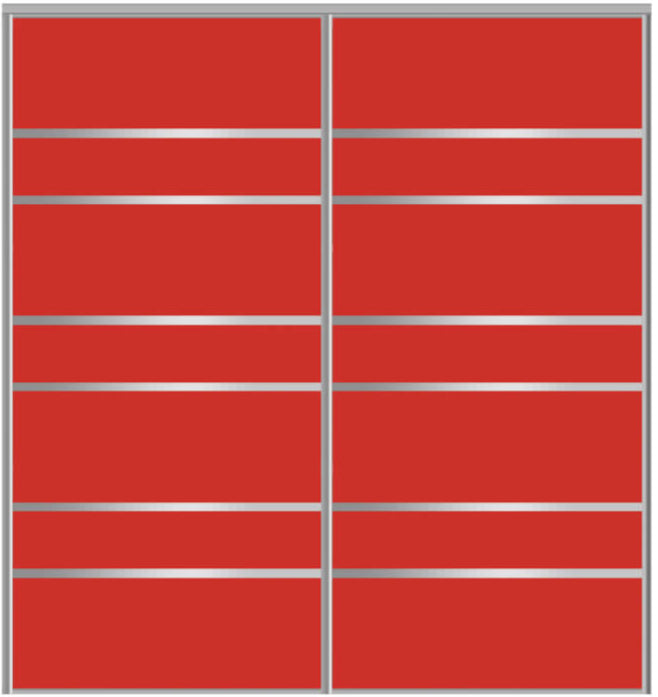 Custom Sliding Aluminum Doors - Style 09 - 2 doors  - Light Red Glass - Doors and Beyond