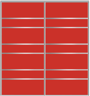 Custom Sliding Aluminum Doors - Style 09 - 2 doors  - Light Red Glass - Doors and Beyond
