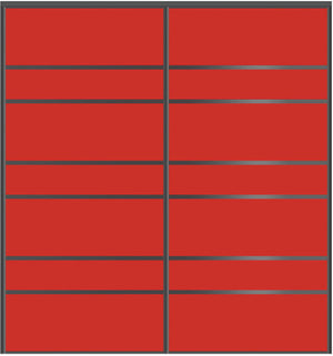 Custom Sliding Black Aluminum Doors - Style 09 - 2 doors - Light Red Glass - Doors and Beyond