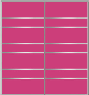 Custom Sliding Aluminum Doors - Style 09 - 2 doors  - Pink Glass - Doors and Beyond