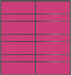 Custom Sliding Black Aluminum Doors - Style 09 - 2 doors  - Pink Glass - Doors and Beyond