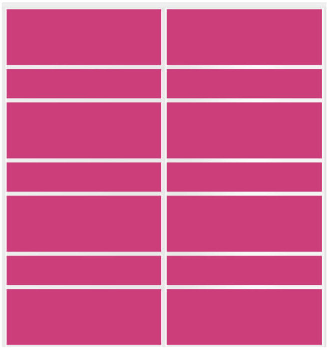 Custom Sliding White Aluminum Doors - Style 09 - 2 doors  - Pink Glass