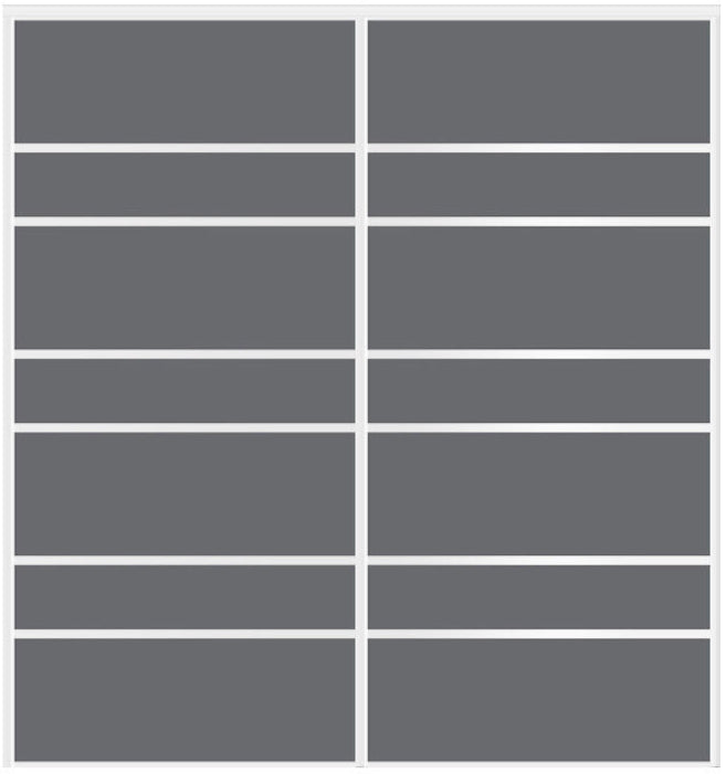 Custom Sliding White Aluminum Doors - Style 09 - 2 doors  - Silver Gray Glass