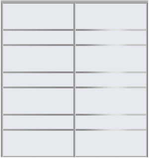 Custom Sliding Aluminum Doors - Style 09 - 2 doors  - White Glass - Doors and Beyond