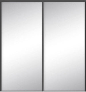 Custom Sliding Black Aluminum Doors - Style 01 - 2 doors  - MIrror - Doors and Beyond