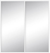 Custom Sliding White Aluminum Doors - Style 01 - 2 doors  - MIrror - Doors and Beyond
