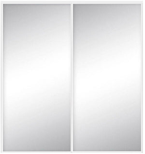 Custom Sliding White Aluminum Doors - Style 01 - 2 doors  - MIrror - Doors and Beyond