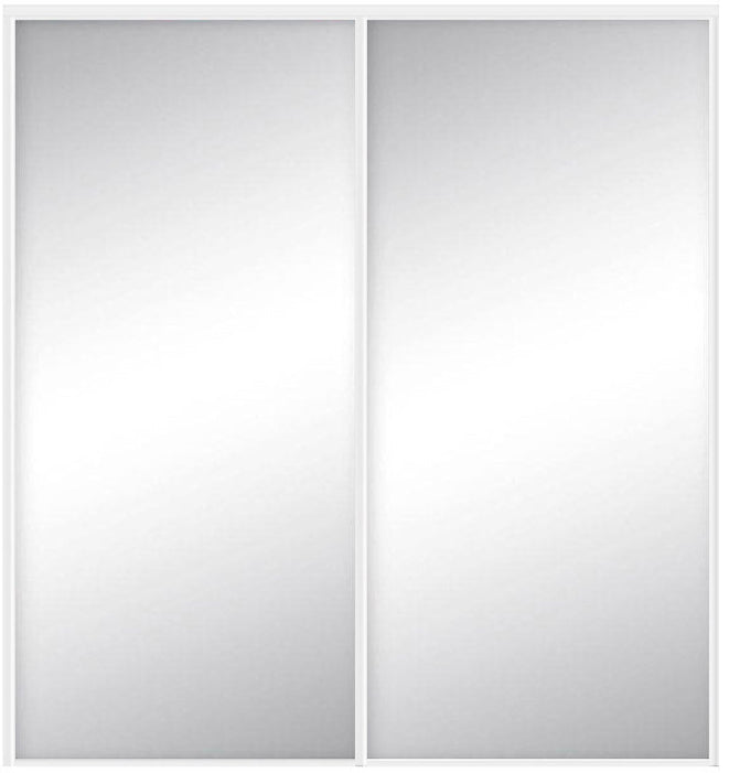 Custom Sliding White Aluminum Doors - Style 01 - 2 doors  - MIrror - Doors and Beyond