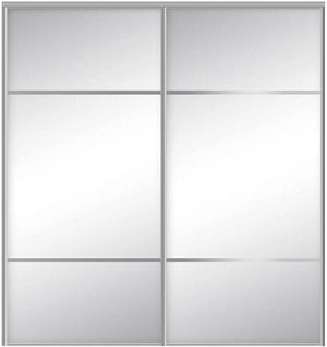Custom Sliding Aluminum Doors - Style 10 - 2 doors  - MIrror - Doors and Beyond
