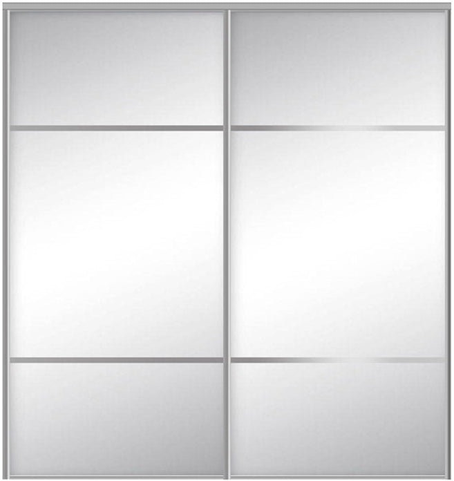 Custom Sliding Aluminum Doors - Style 10 - 2 doors  - MIrror - Doors and Beyond