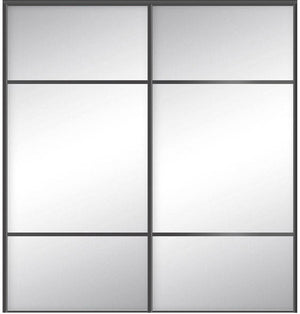 Custom Sliding Black Aluminum Doors - Style 10 - 2 doors  - MIrror - Doors and Beyond
