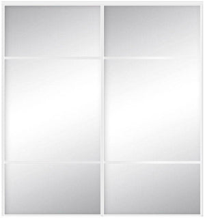 Custom Sliding White Aluminum Doors - Style 10 - 2 doors  - MIrror - Doors and Beyond