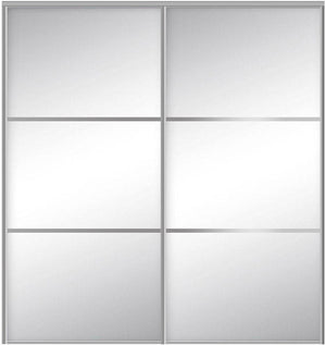 Custom Sliding Aluminum Doors - Style 03 - 2 doors  - MIrror - Doors and Beyond