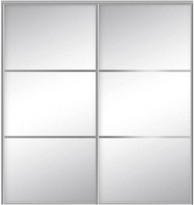 Custom Sliding Aluminum Doors - Style 03 - 2 doors  - MIrror - Doors and Beyond