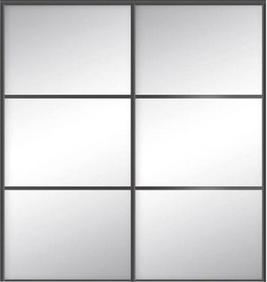 Custom Sliding Black Aluminum Doors - Style 03 - 2 doors  - MIrror - Doors and Beyond