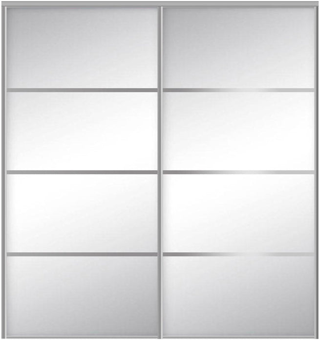Custom Sliding Aluminum Doors - Style 04 - 2 doors  - MIrror - Doors and Beyond