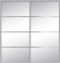 Custom Sliding Aluminum Doors - Style 04 - 2 doors  - MIrror - Doors and Beyond