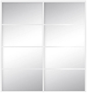 Custom Sliding White Aluminum Doors - Style 04 - 2 doors  - MIrror - Doors and Beyond