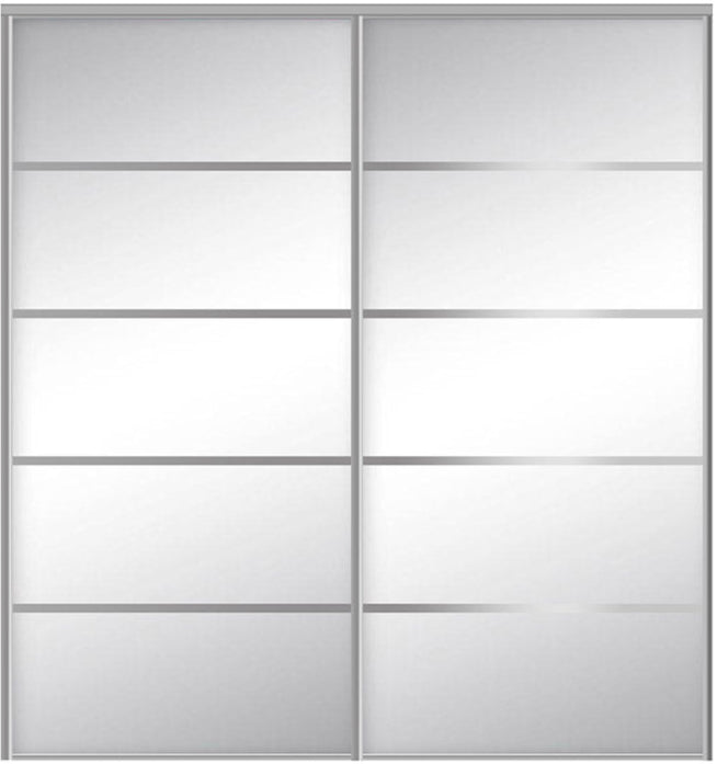 Custom Sliding Aluminum Doors - Style 05 - 2 doors  - MIrror - Doors and Beyond