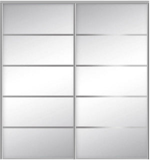 Custom Sliding Aluminum Doors - Style 05 - 2 doors  - MIrror - Doors and Beyond