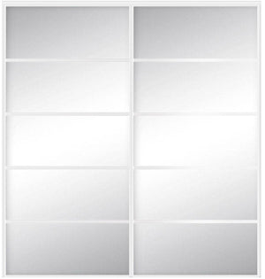Custom Sliding White Aluminum Doors - Style 05 - 2 doors  - MIrror - Doors and Beyond