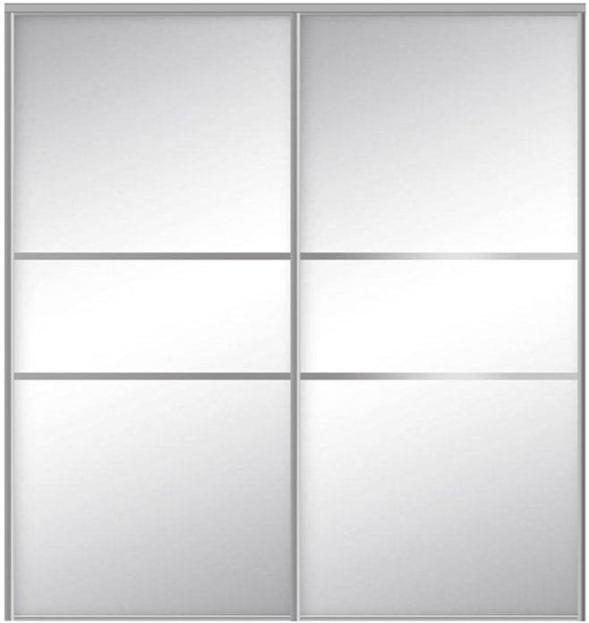 Custom Sliding Aluminum Doors - Style 06 - 2 doors  - MIrror - Doors and Beyond