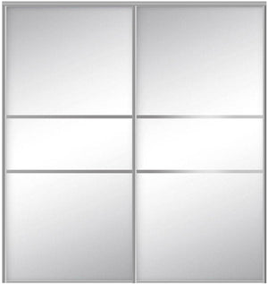 Custom Sliding Aluminum Doors - Style 06 - 2 doors  - MIrror - Doors and Beyond