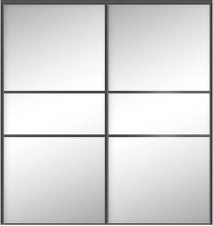 Custom Sliding Black Aluminum Doors - Style 06 - 2 doors  - MIrror - Doors and Beyond