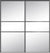 Custom Sliding Black Aluminum Doors - Style 06 - 2 doors  - MIrror