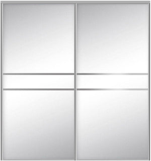 Custom Sliding Aluminum Doors - Style 07 - 2 doors  - MIrror - Doors and Beyond