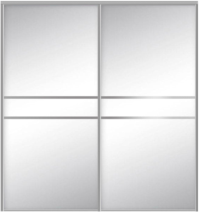 Custom Sliding Aluminum Doors - Style 07 - 2 doors  - MIrror - Doors and Beyond